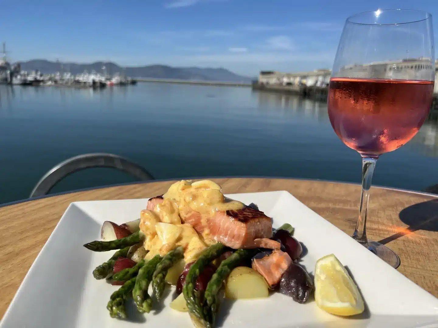 Salmon over Asparagus and Rose