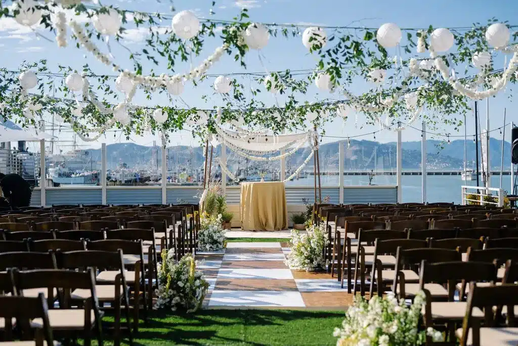 The Bayside Patio Wedding Setup