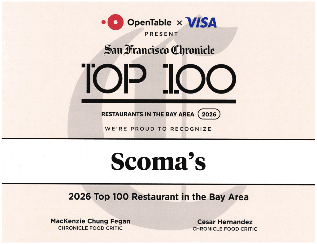 OpenTable San Francisco Chronicle Top 100 Restaurants in the Bay Area 2026 recognizes Scoma's