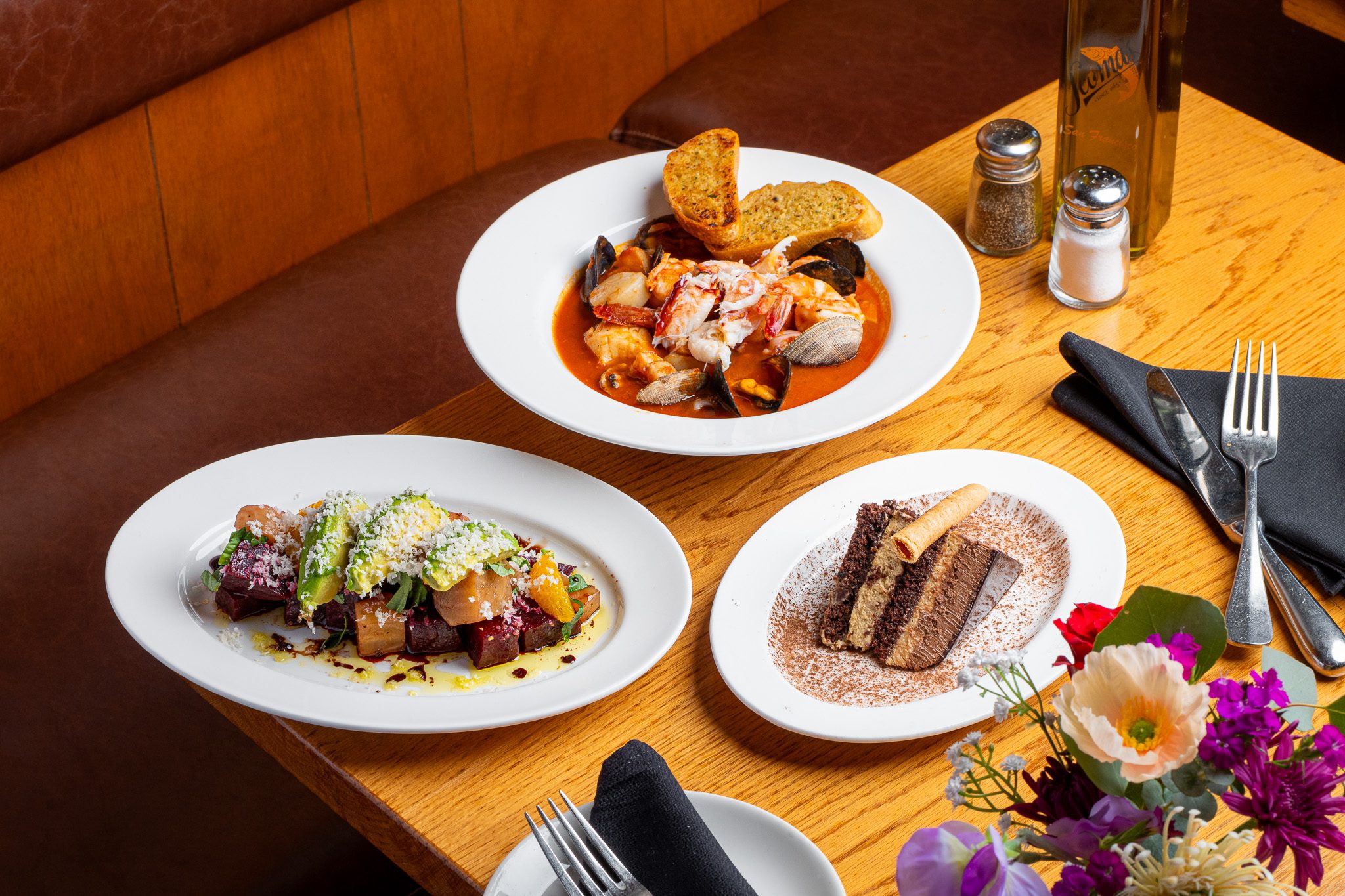 Cioppino, Beet Salad and Chocolate Cake
